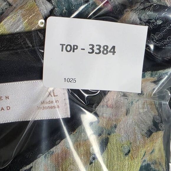 LC Lauren Conrad Sequin Floral Short Sleeve Blouse XL - Picture 8 of 8